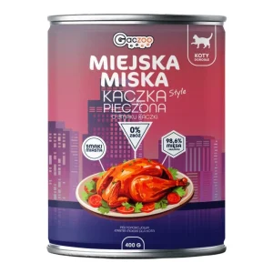Gaczoo Miejska Miska Kaczka Pieczona – 400 g – bezzbożowa karma mokra dla kota z kurczakiem i kaczką