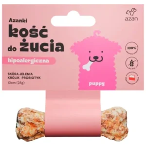 Gryzak kość dla szczeniaka Azanki skóra jelenia 10cm
