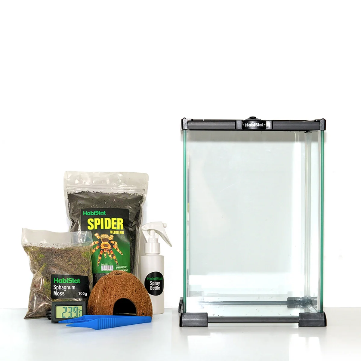 HABISTAT zestaw MODLISZKA – pakiet produktów z terrarium szklanym 21x21x30 cm (ALLinBOX)