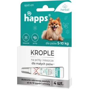 HAPPS Herbal - krople na pchły i kleszcze dla małych psów 5-10kg