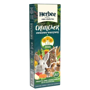 HERBEE cruncher dla gryzoni i królików 115g owocowo warzywny z mniszkiem lekarskim