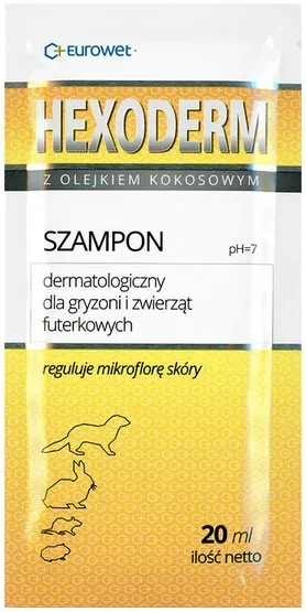 Hexoderm – szampon dermatologiczny dla gryzoni saszetka 20ml – 1 sztuka
