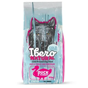 Ibero Cold Press Dog All Breed Starter Duck&Turkey – karma tłoczona na zimno dla szczeniąt wszystkich ras – kaczka i indyk – 12 kg