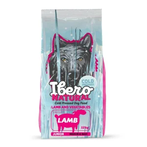Ibero Cold Press Dog Junior Medium/Large Lamb – tłoczona na zimno karma dla szczeniąt średnich i dużych ras – jagnięcina – 12+3 kg