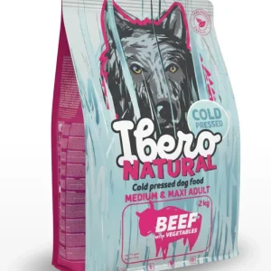 Ibero Cold Press Dog Medium & Maxi Adult Beef – 2 kg – kompletna karma super premium tłoczona na zimno dla dorosłych psów z wołowiną