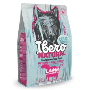 Ibero Cold Press Dog Medium & Maxi Junior Lamb – tłoczona na zimno karma dla szczeniąt średnich i dużych ras – jagnięcina – 2 kg