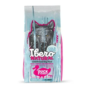 Ibero Cold Press Dog Senior Duck/Turkey – karma tłoczona na zimno dla psów starszych i z nadwagą – indyk i kaczka – 3 kg