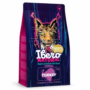 Ibero Grain Free Cat Hairball Turkey – 2 kg – Bezzbożowa karma dla dorosłych kotów z indykiem na kule włosowe