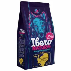 Ibero Natural Dog Active+ – 3 kg – kompletna karma super premium dla aktywnych psów z indykiem, łososiem i krylem