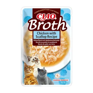 INABA Cat Ciao Broth - karma uzupełniająca dla kota o smaku kurczaka i przegrzebek 40g