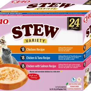 INABA Cat Ciao Stew - karma uzupełniająca dla kota o smaku kurczaka, tuńczyka i łososia 24x40g