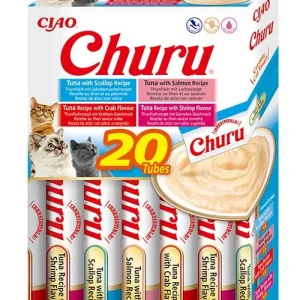 INABA Churu dla kota - mix smaków z tuńczykiem i owocami morza 20x14g