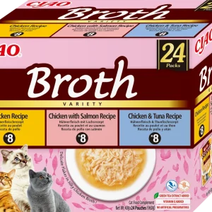 INABA Ciao Broth - karma uzupełniająca dla kota bulion o smaku kurczaka, łososia i tuńczyka 24x40g