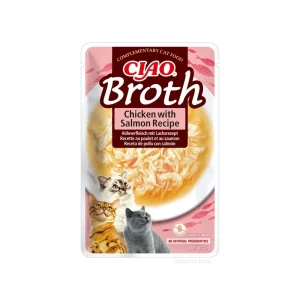 INABA Ciao Broth-karma uzupełniająca dla kota o smaku kurczaka i łososia w rosole 40g