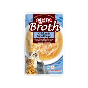 INABA Ciao Broth-karma uzupełniająca dla kota o smaku kurczaka i tuńczyka w rosole 40g