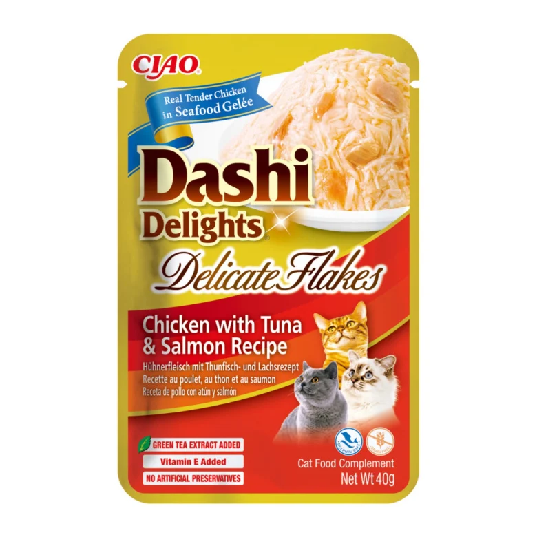 INABA – DASHI -PRZYSMAK DLA KOTA O SMAKU KURCZAKA Z TUŃCZYKIEM I ŁOSOSIEM