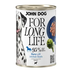 John Dog For Long Life Konina z kwiatostanem karczocha – mokra karma dla psa w puszce