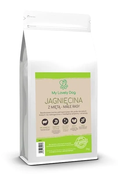Karma bezzbożowa dla psa jagnięcina z miętą małe rasy 2kg