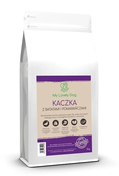 Karma bezzbożowa dla psa Kaczka z pomarańczami 2 kg