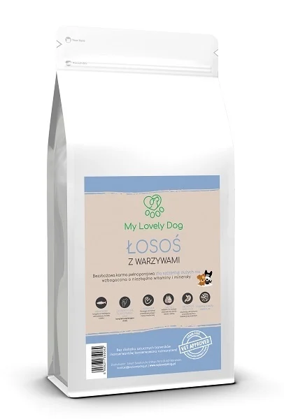 Karma bezzbożowa dla szczeniąt dużych ras Łosoś z warzywami 2 kg
