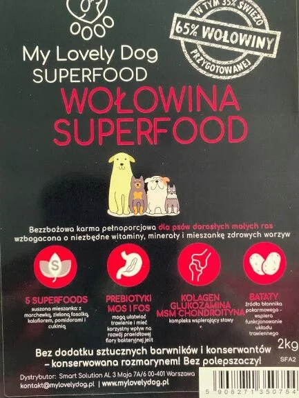 Karma bezzbożowa Wołowina Superfood małe rasy 2 kg - Image 2
