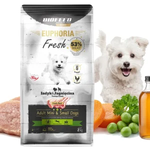 Karma Biofeed 53% Mięsa Indyk Jagnięcina 2 kg dla ras małych Maltańczyk