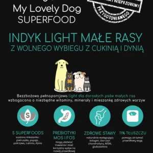 Karma dla psa małych ras Indyk Superfood Light 6 kg – bezzbożowa