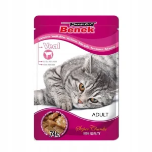 Karma mokra dla kota Super Benek Cielęcina w sosie 100g