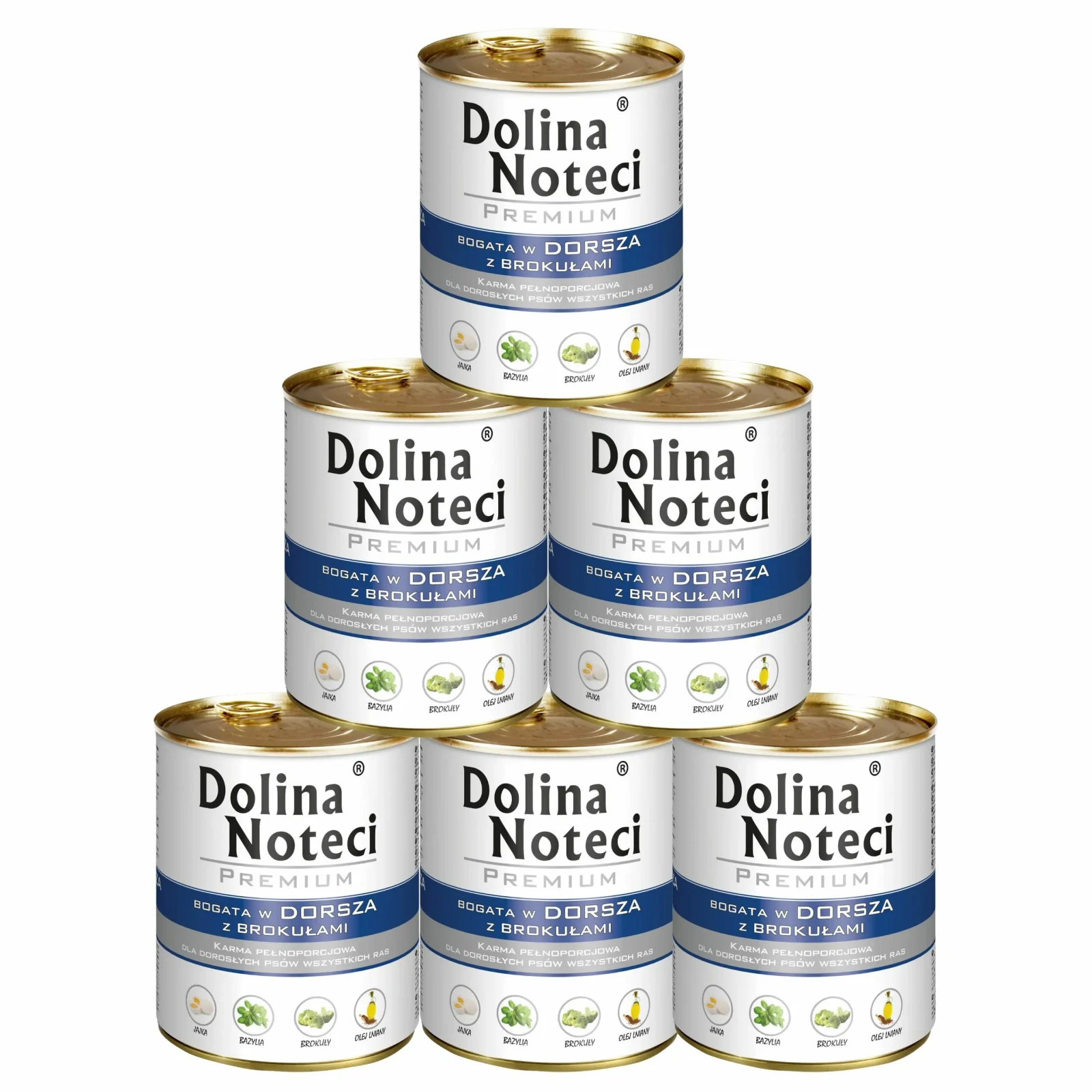 Karma mokra dla psa DOLINA NOTECI Premium Dorsz z brokułami 6x800g