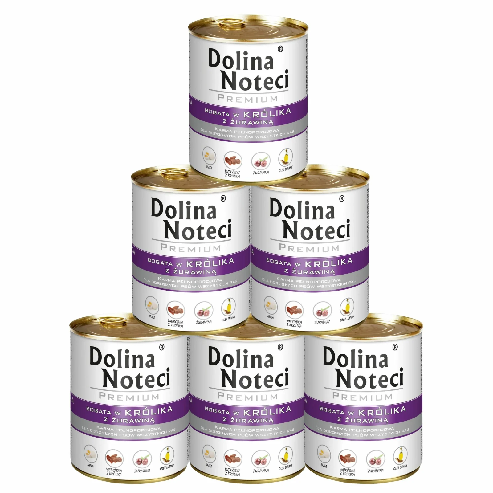 Karma mokra dla psa Dolina Noteci Premium Królik 6x800g