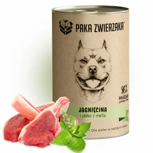 Karma Mokra dla Psa Paka Zwierzaka Jagnięcina i Jabłko z Miętą 400g