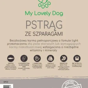 Karma niskotłuszczowa dla psa seniora / light Pstrąg ze szparagami 12 kg