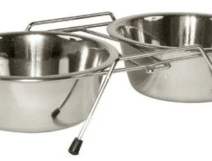 KERBL Stojak podwójny z miskami dla psa 2 x 1800 ml
