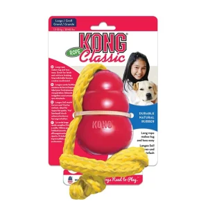Kong Classic with Rope – Zabawka Dla Psa z Liną