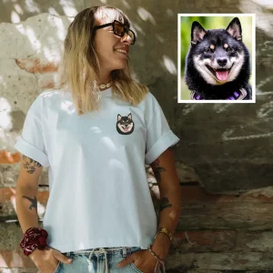 Koszulka damska z personalizowanym haftem bia艂a