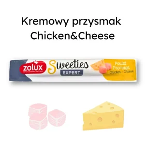 Kremowy przysmak dla psa SWEETIES z kurczakiem i serem 14 g – smakowita przekąska w tubce