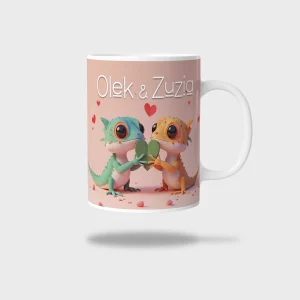 Kubek ceramiczny biały z nadrukiem 330ml JASZCZURKA