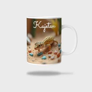 Kubek ceramiczny biały z nadrukiem 330ml JASZCZURKA