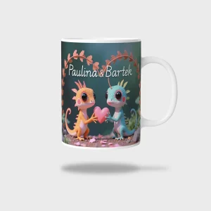 Kubek ceramiczny biały z nadrukiem 330ml JASZCZURKA
