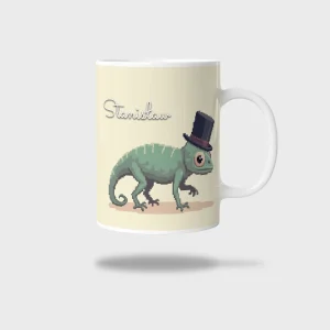 Kubek ceramiczny biały z nadrukiem 330ml JASZCZURKA