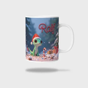 Kubek ceramiczny biały z nadrukiem 330ml JASZCZURKA