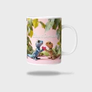 Kubek ceramiczny biały z nadrukiem 330ml JASZCZURKA