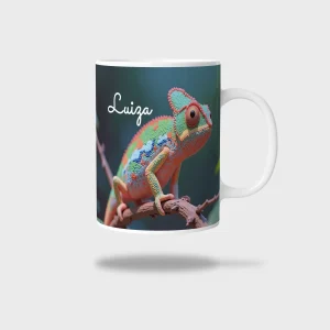Kubek ceramiczny biały z nadrukiem 330ml KAMELEON