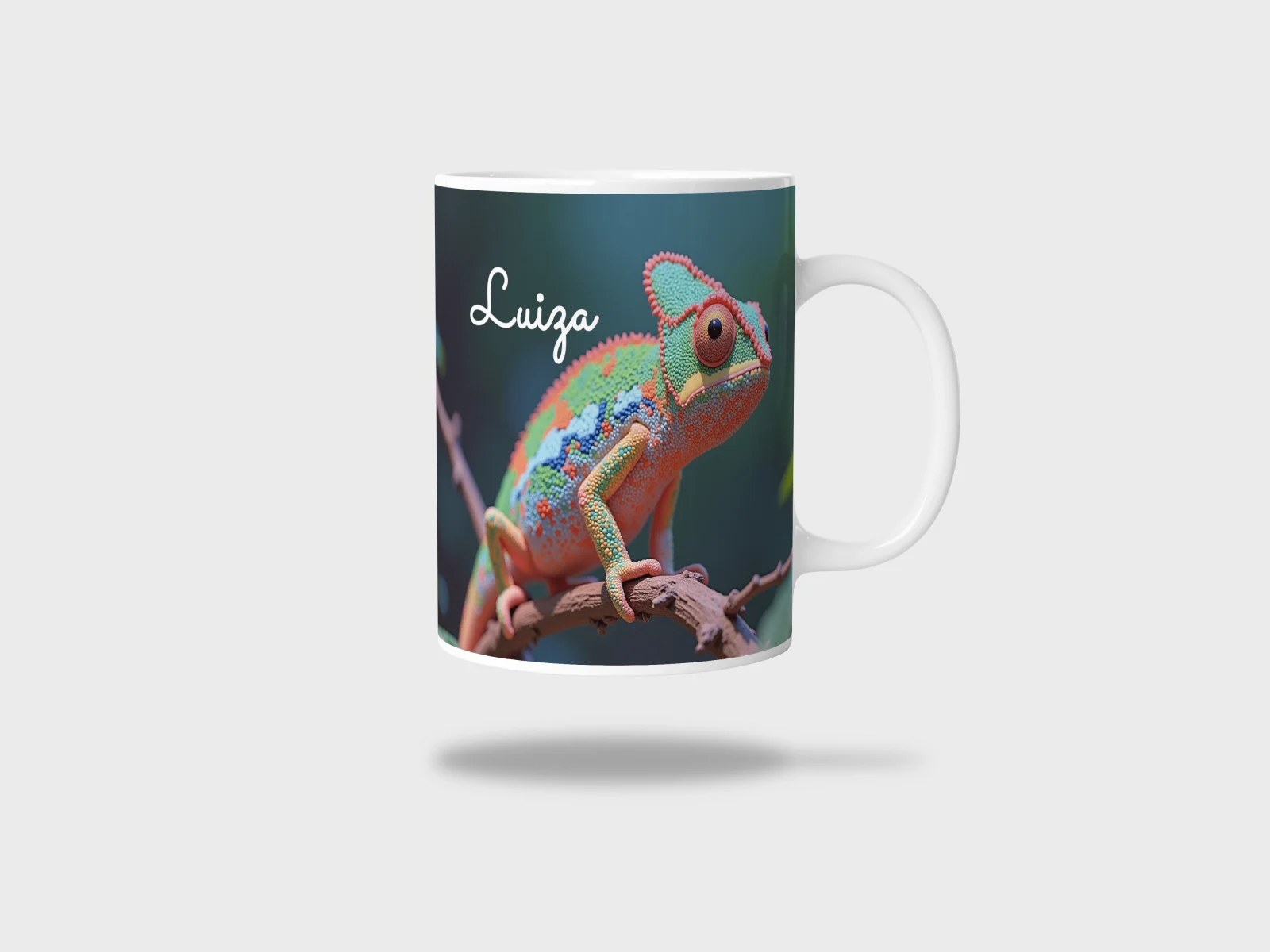 Kubek ceramiczny biały z nadrukiem 330ml KAMELEON