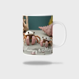 Kubek ceramiczny biały z nadrukiem 330ml KRABY