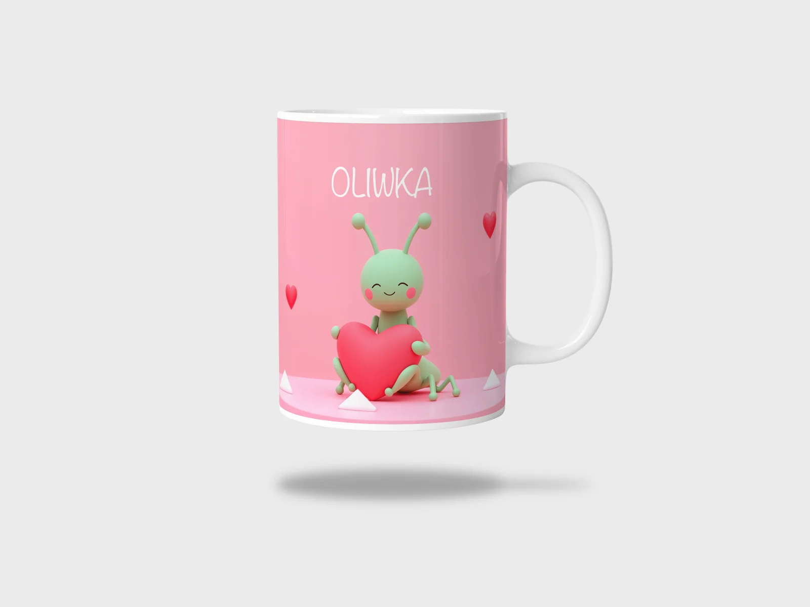 Kubek ceramiczny biały z nadrukiem 330ml MRÓWKA