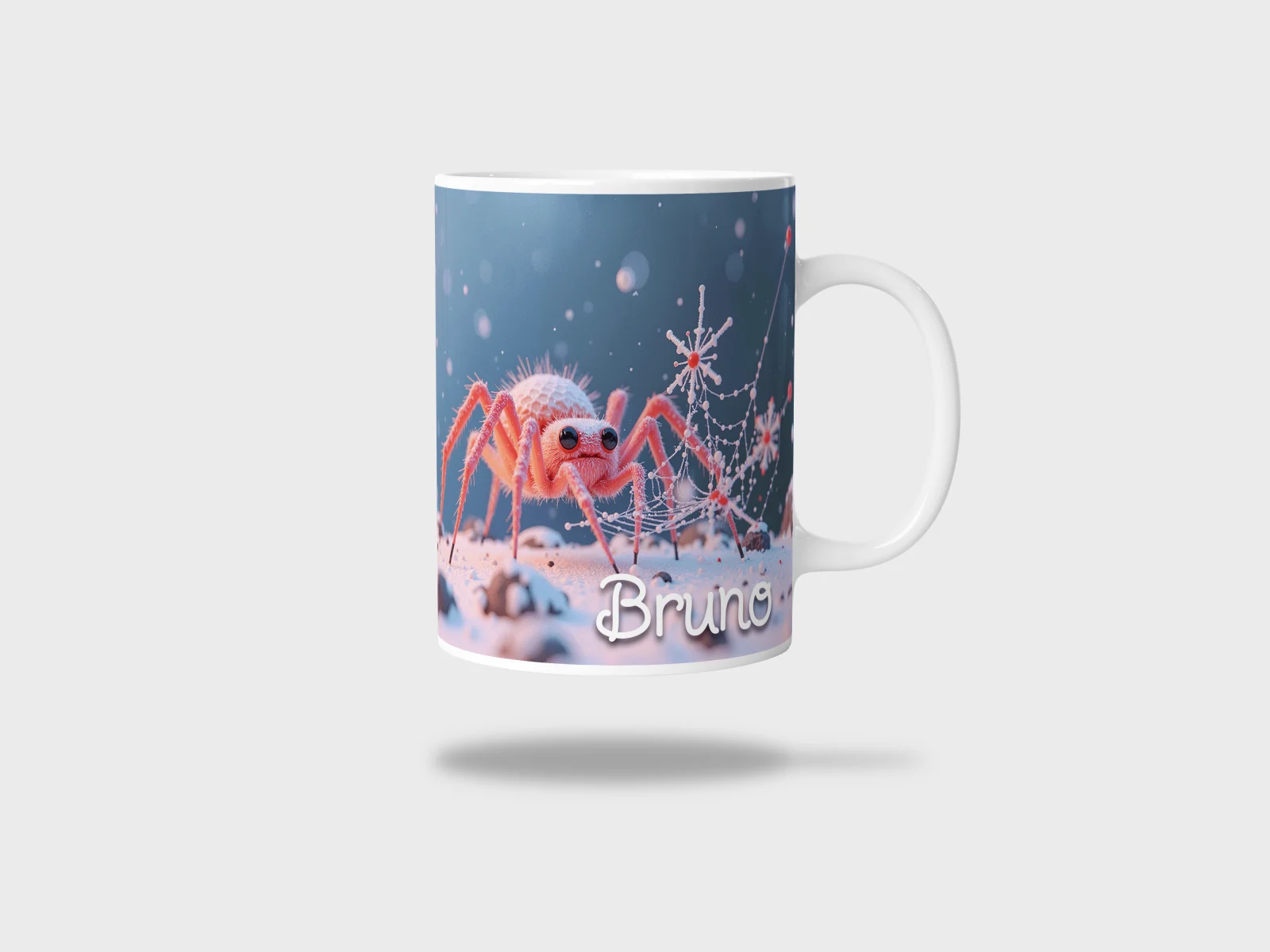 Kubek ceramiczny biały z nadrukiem 330ml PAJĄK