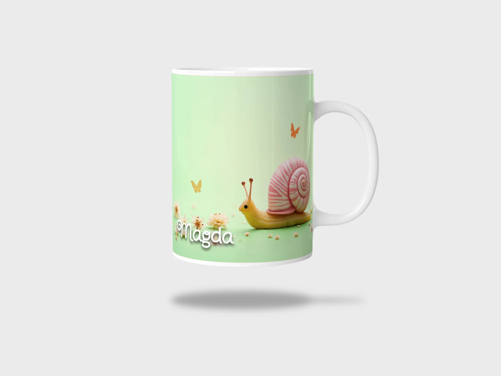 Kubek ceramiczny biały z nadrukiem 330ml ŚLIMAK