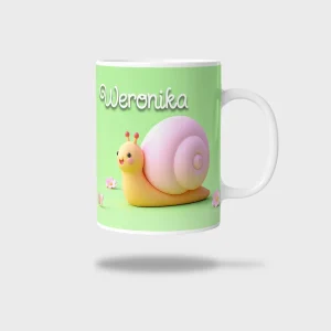 Kubek ceramiczny biały z nadrukiem 330ml ŚLIMAK