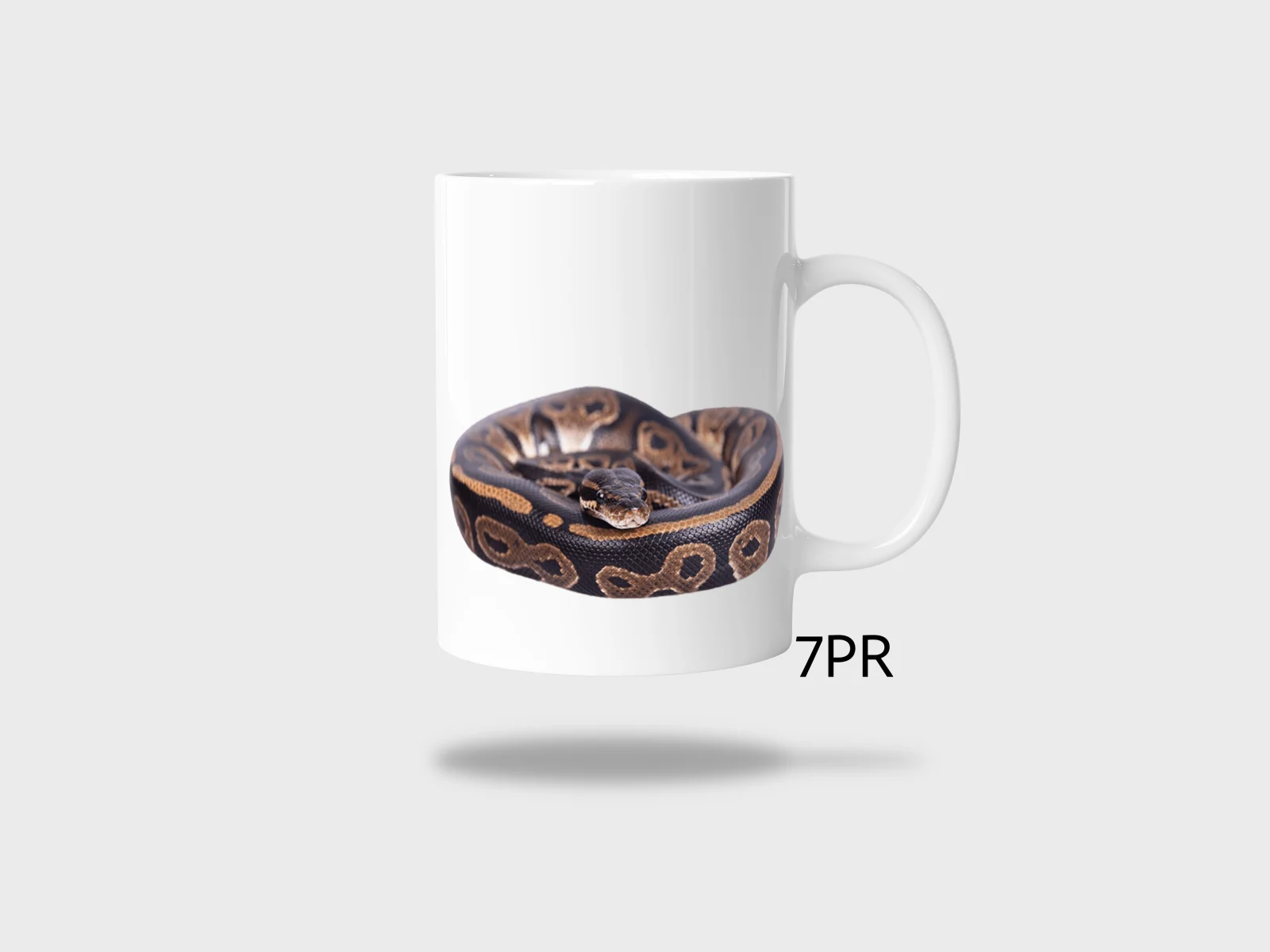 Kubek ceramiczny biały z nadrukiem 330ml WĄŻ